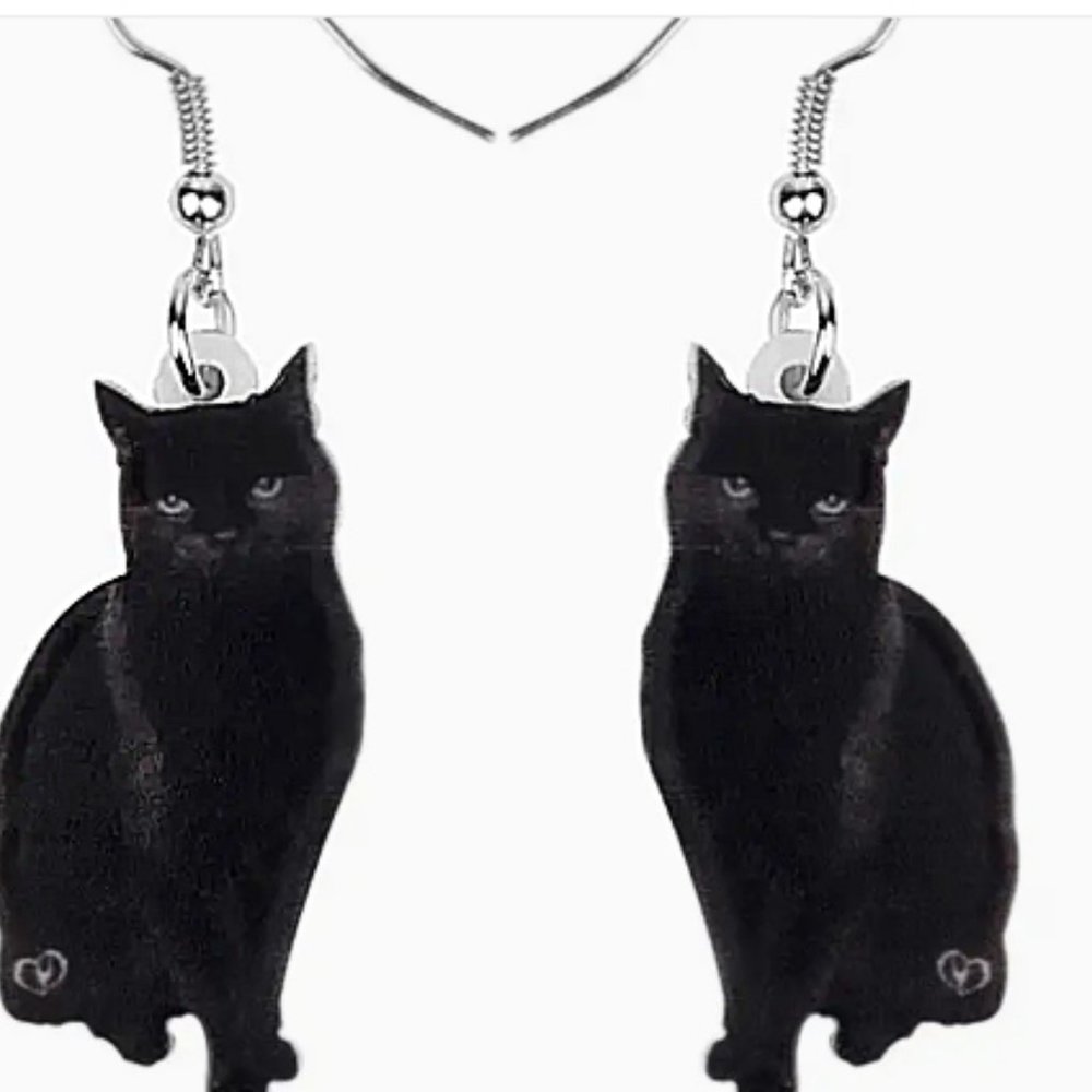 NEW Cat Acrylic Earrings - Picture 2 of 2